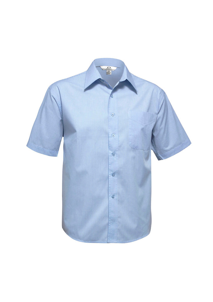 Biz Collection Mens Micro Check Short Sleeve Shirt SH817