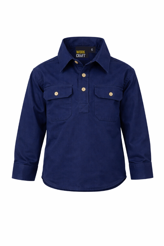 KIDS CLOSED FRONT COTTON SHIRT