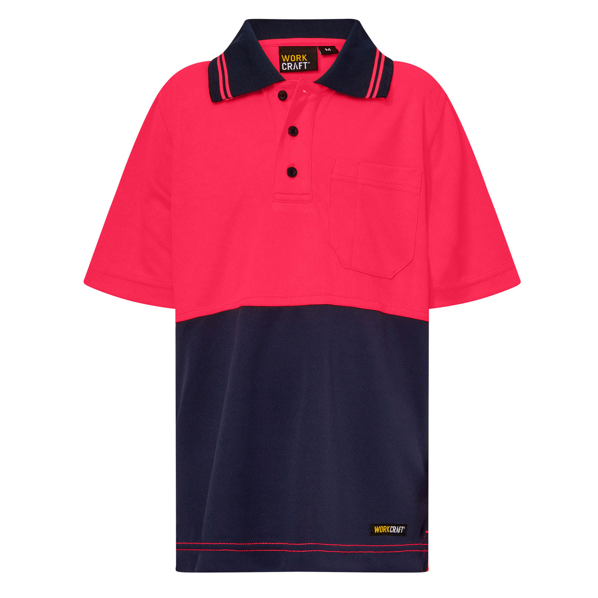WORKCRAFT KIDS S/S TWO TONE POLO WSPK20