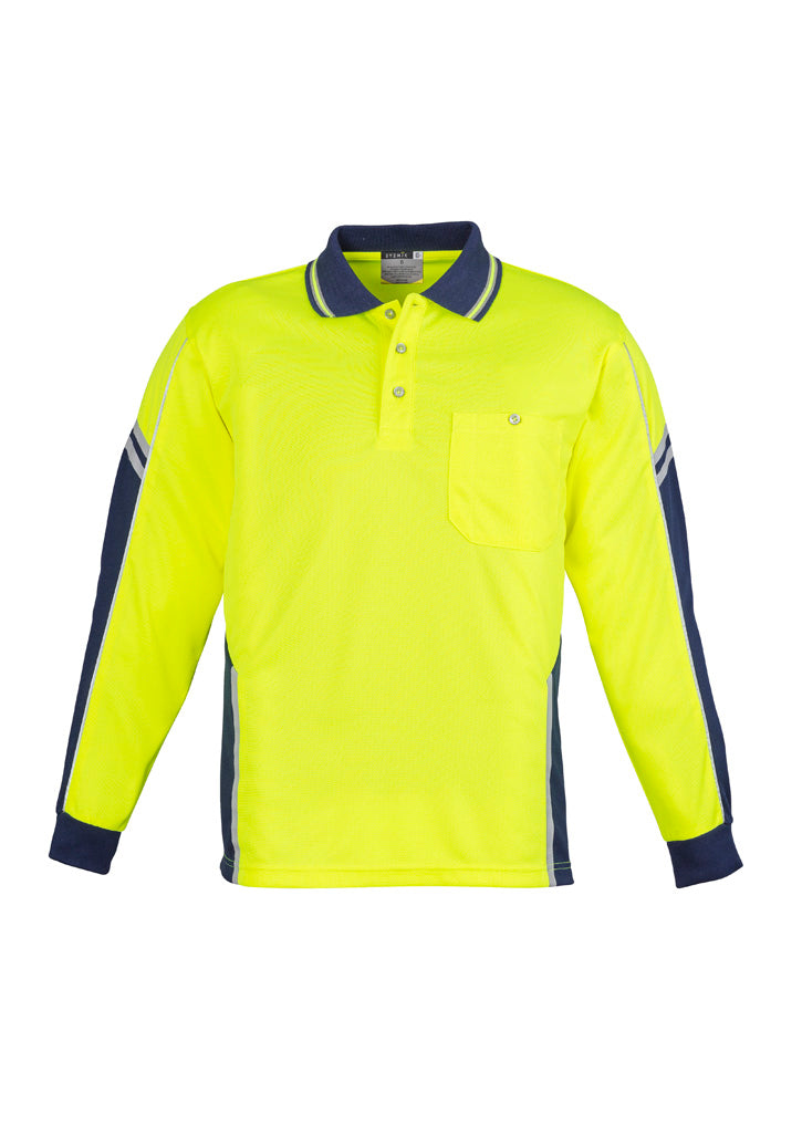 Syzmik Mens Hi Vis Squad Long Sleeve Polo ZH238