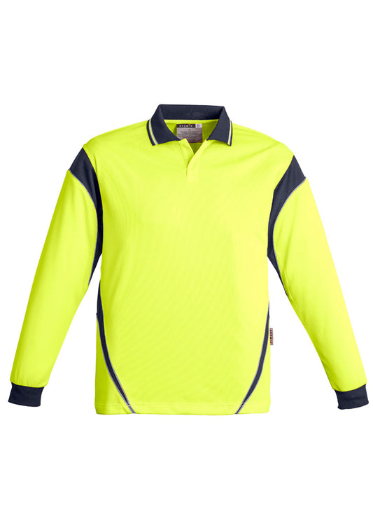 Mens Hi Vis Aztec Long Sleeve Polo