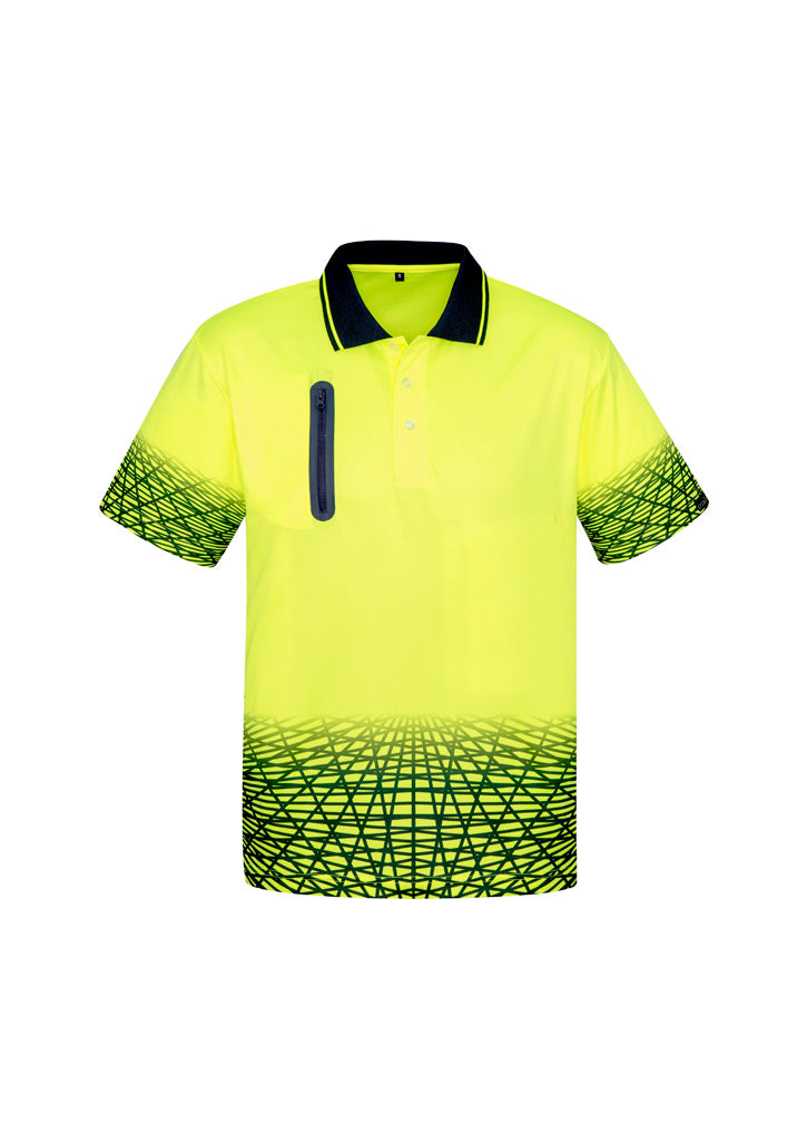 Syzmik Mens Hi Vis Tracks Short Sleeve Polo ZH300
