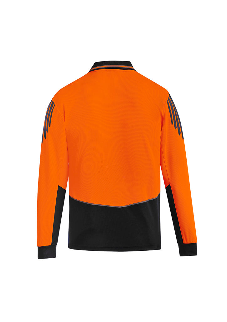 Syzmik Mens Hi Vis Flux Long Sleeve Polo ZH310