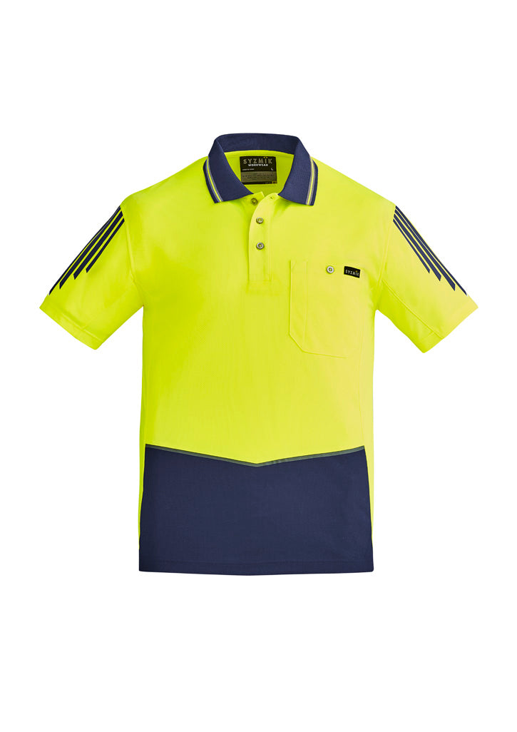 Syzmik Mens Hi Vis Flux Short Sleeve Polo ZH315