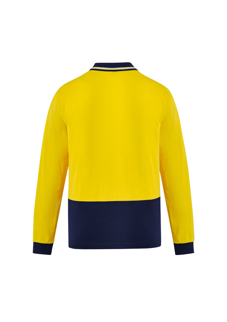 Syzmik Mens Hi Vis Cotton Long Sleeve Polo ZH430