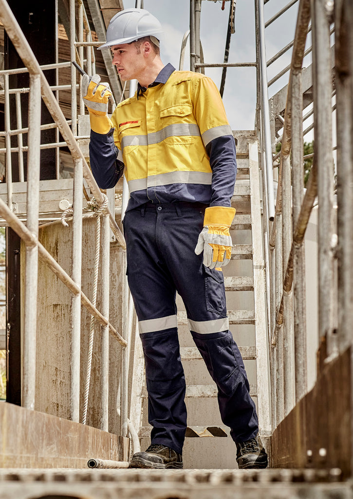 Mens Orange Flame Taped Cargo Pant (Regular)