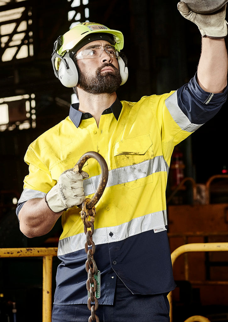 Mens Rugged Cooling Hi Vis Taped Long Sleeve Shirt