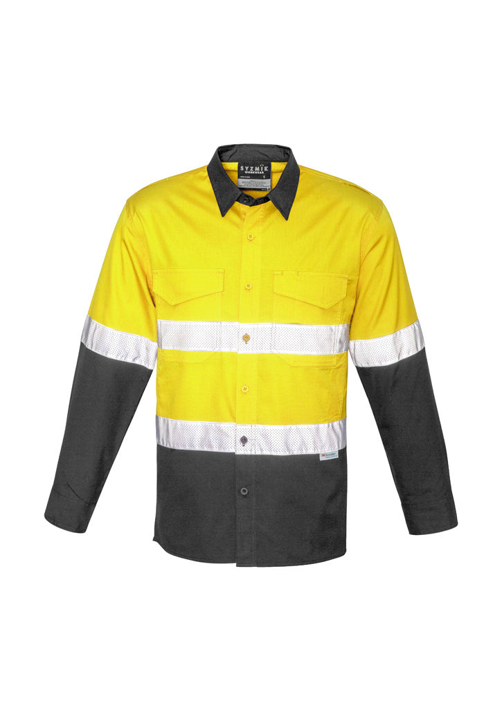 Syzmik Mens Rugged Cooling Hi Vis Taped Long Sleeve Shirt ZW129