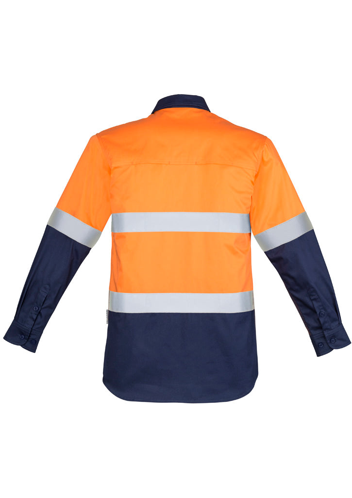 Syzmik Mens Closed Front Long Sleeve Shirt - Hoop Taped ZW550