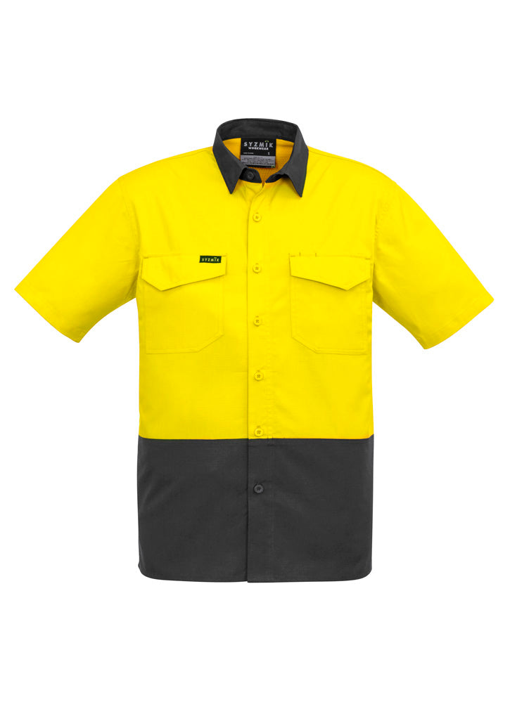 Syzmik Mens Rugged Cooling Hi Vis Short Sleeve Shirt ZW815