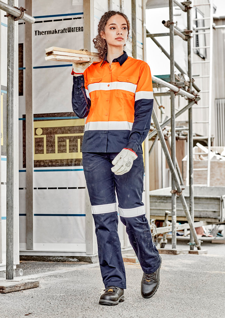 Syzmik Womens Industrial Long Sleeve Shirt - Hoop Taped ZWL123