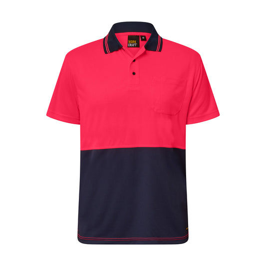 HI VIS TWO TONE SS POLO POCKET