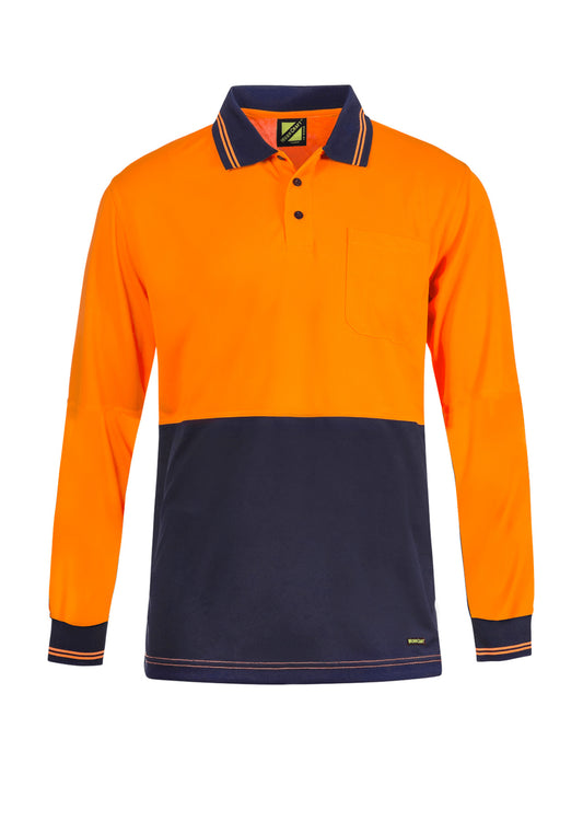 WORKCRAFT HI VIS LIGHT WEIGHT LS POLO WSP209